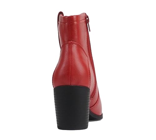 Image of Soda inchTELLER inch ~ Women's Western Cowboy Boots with Stitched Detailing, Pointed Toe, and Low Block Heel