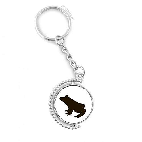 Porte-clés grenouille noire animal rotatif DIYthinker 3x9 cm