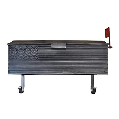 Antique Bronze Patriotic Metal Wall Mounted Mailbox with Outgoing Mail Flag and Newspaper Hangers by Oakland Living - Image 5