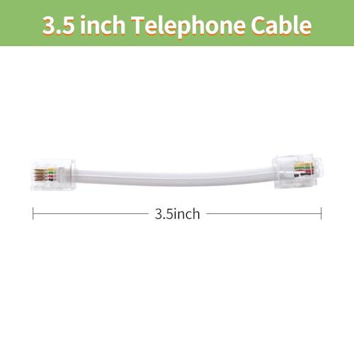 image for XANHAM Phone Cable 2 Way Splitter RJ11 6P4C Telephone Line Cord Adapte