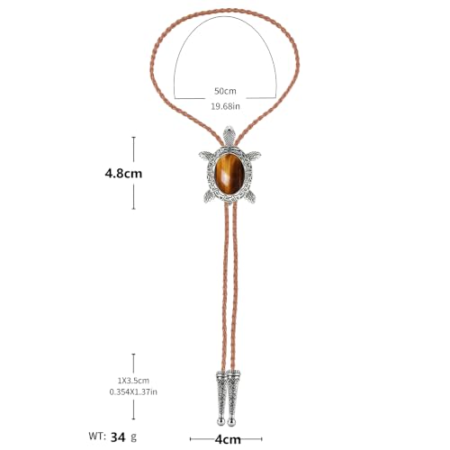 Image of Jeilwiy Bolo Tie for Men Western Cowboy Tie Necklace Gold Bolo Tie Leather Necktie Halloween Tie Accessories for Women
