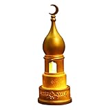 Pruojhw Dekorative Kerzenlaternen | Bürolaterne mit Mondturm-Design, elektrische LED-Kerzen, für Tischmitte, Osterparty, Hausdekoration, Innen und Außen