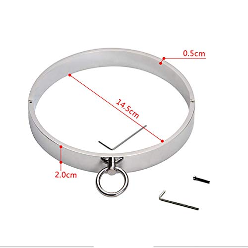 Adavidsource Stainless Steel Necklace Decoration Unisex Necklace Metal Choker Short Collar Fashion Choker (006L-2-Diameter:14.5Cm) #TOP1
