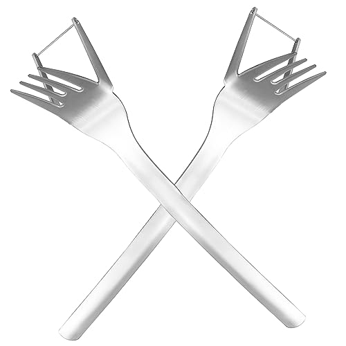 MAGICLULU 2 Piezas Tenedor De Frutas Cuchillo Para Cortar Sandia Deshuesado Tapas De Latas De Comida Para Gatos Aparatos De Cocina Melón Multi Desfibradora Uva Arándano Acero Inoxidable 304