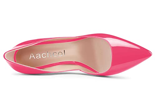 Aachcol Women D'Orsay Stiletto Pumps Close Pointed Toe High Heel Slip-on Shoes Wedding Office 4 Inches4