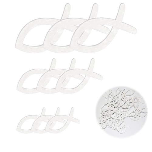 Décoration Poisson en Bois Blanc Set, 120 Pièces Baptême Bois Poissons Décoration de Table 3 Tailles, Imperméable Durable Deco Poissons Ornement pour...