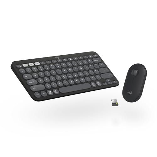 Logitech Pebble 2 Combo, Wireless Keyboard and Mouse, Quiet and P...