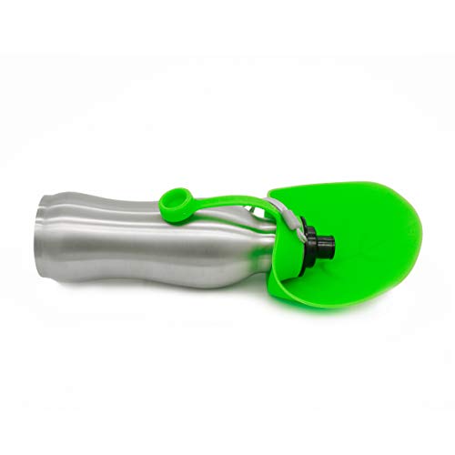 Huohegc Protable Pet Water Bottle For Dogs With Folding Silicone Bowl, Stainless Steel Dog Water Bottle For Walking And Traveling (Green) #TOP4