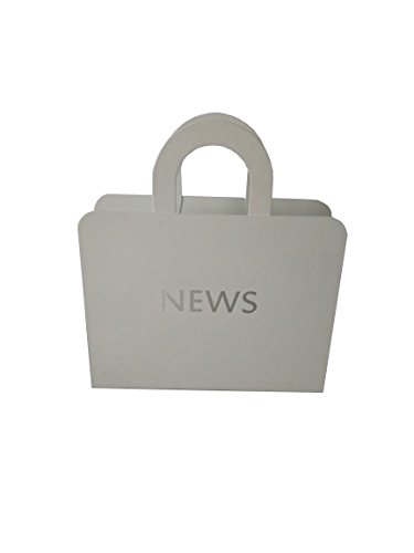 Revistero vertical King Collection blanco con base estable de 8 cm 2