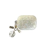 [xiahuasm] AirPods Pro 3 用 ケース エアーポッズ プロ 第3世代 2025 用 保護ケース シェル パール オーロラ エアーポッズ ケース Apple キラキラ おしゃれ 可愛い 貝殻 チャーム付き