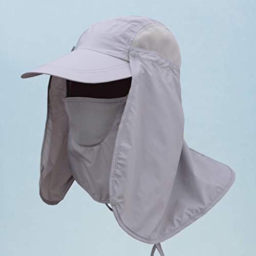LIOOBO Chapéus de sol para pesca Chapéu de pesca Ombro Aba de rosto Máscara anti sol Boné de pescoço