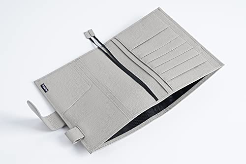 Moterm Leather Cover For Stalogy B6 - With Back Pocket, Pen Loop And Card Slots (Pebbled-Gray, B6+) #TOP4