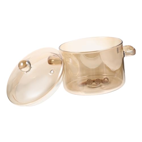 VALICLUD Olla de Vidrio de Alta Borosilicato Resistente al Calor con Tapa Doble Asa Ergonómica para Cocinar Fideos Sopas y Guisos Cocina Capacidad Color