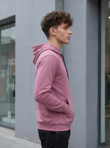 Image of HOODMASTER Unisex Fleece Hoodie Sweatshirt with Pockets Full Sleeves Regular Fit Solid Pattern Hooded Neck and Standard Length | Hoodies for Men & Women