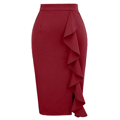 GRACE KARIN Donna Mini Gonna A Vita Alta Classica Elasticizzata A Tubino Bodycon Sexy S CLAF0047-1