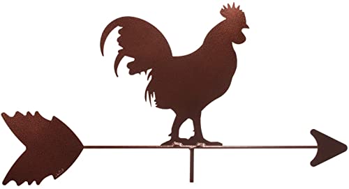Girouette coq avec support réglable et indicateur mécanique rotatif de vent