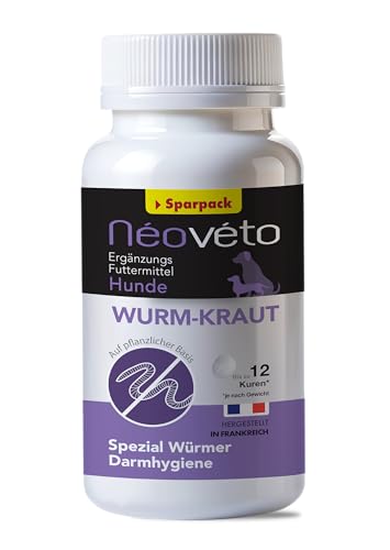 NEOVETO – Vermipurge – Desparasitante para Perros en Pastillas Naturales – Ingredientes Activos aprobados por el Servicio Veterinario Francés – Fácil administración – 30 Pastillas apetitosas