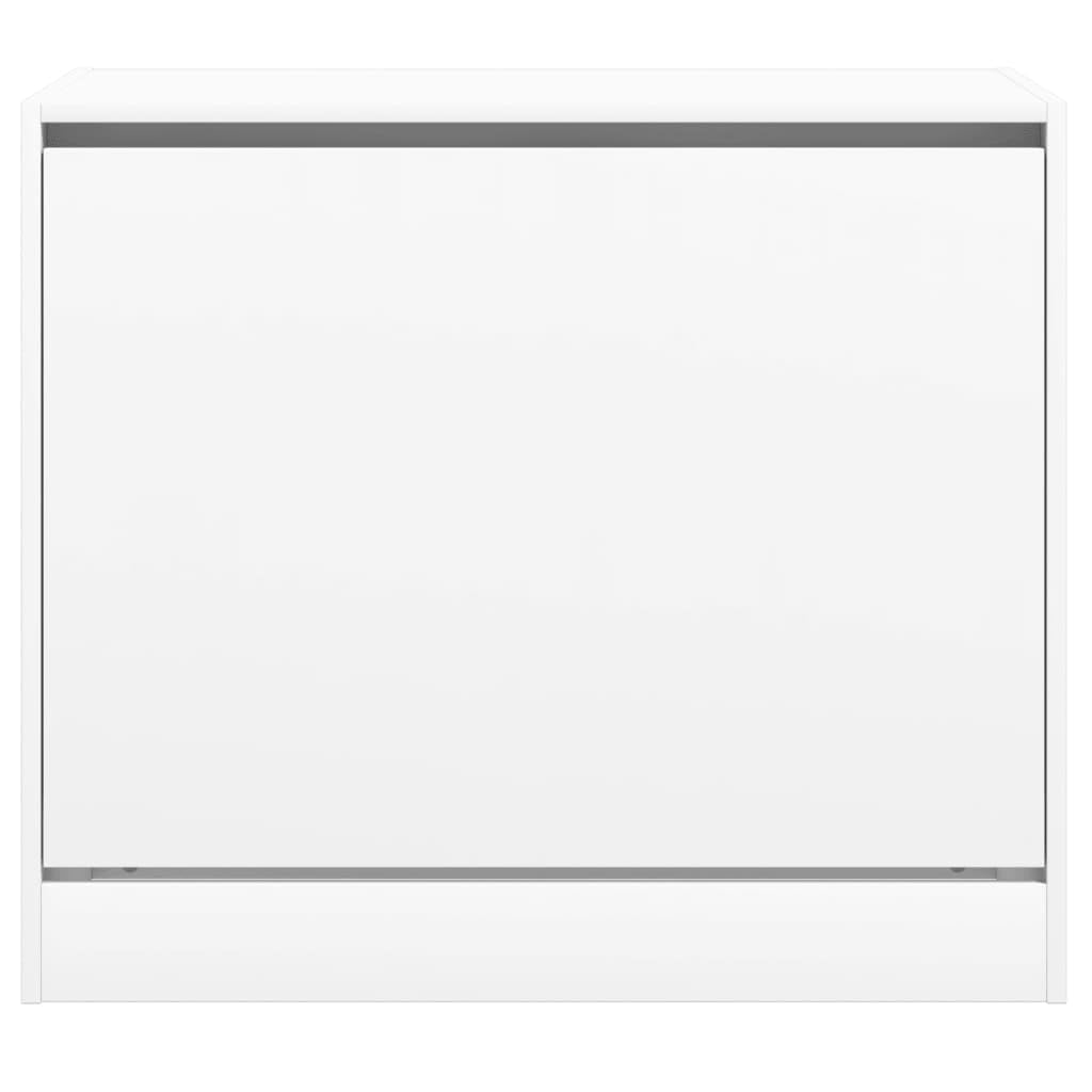 Zapatero blanco de madera 80 x 42 x 69 cm con 1 solapa y 3 compartimentos para ahorrar espacio, estrecho para pasillo con estante estable y sistema de organización
