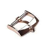 Artikeltyp: Gurt HUAHUA JUSU Store 14mm 16mm 18mm Silber Gold Solide Edelstahl Pin Schnalle Fit Für Lederband Anpassen Rosegold Crown Verschluss Fit Rol X Uhr Aktien (Band Color : Rose Gold, Band Width : 18mm)
