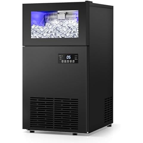 Commercail Ice Maker 160Lbs/24H with 35Lbs Ice Capacity,Upgraded 15" Wide Under Counter Ice Machine 63Pcs Ice Cubes,Commercial Ice Machine Self Clean Stainless Steel Built-in or Freestanding Cover