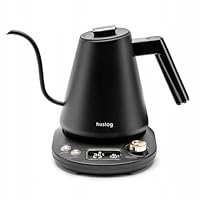Huslog Bollitore Elettrico a Collo di Cigno 1 L, 1100 W, Temperatura Regolabile 40–100 °C, Funzione Mantenimento Caldo, Display LCD con Manopola, in Acciaio Inox, Base Girevole 360° – per Tè e Caffè
