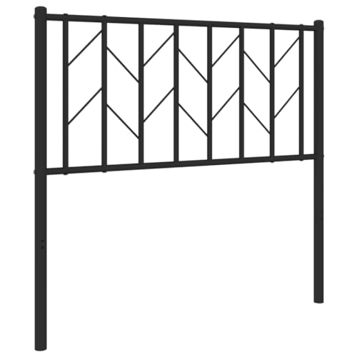 vidaXL Cabecero de Repuesto, Cabecera Decorativa con Patas, Cabezal de Estructura Marco de Cama, Cabecero para Dormitorio Hogar, Metal Negro 90 cm