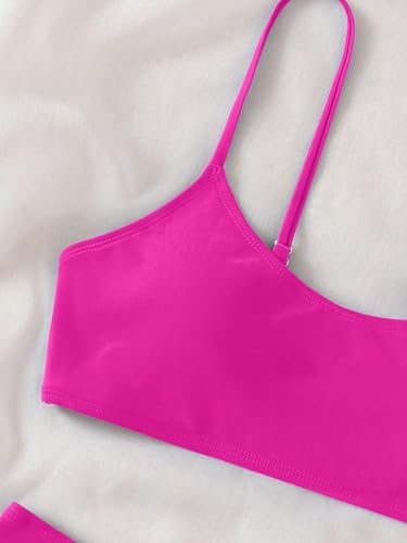 Image of SHENHE Girl's 2 Piece O Ring Bikini High Waisted Spaghetti Strap Cute Swimsuit Bathing Suit