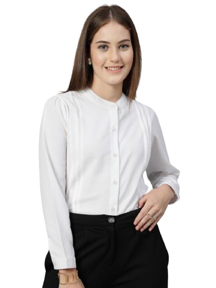 style quotient Women Solid White Polycotton Regular Shirt-picture-35