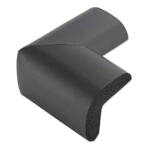 コーナーガード クッション L型 両面テープ付き 角用 コーナークッション 赤ちゃん 子供 安全対策 家具 ブラック ブラウン ホワイト グレー 衝撃吸収 セーフティーグッズ クッションコーナー (ブラック, 同色4個セット) - A-Zoo - 商品画像