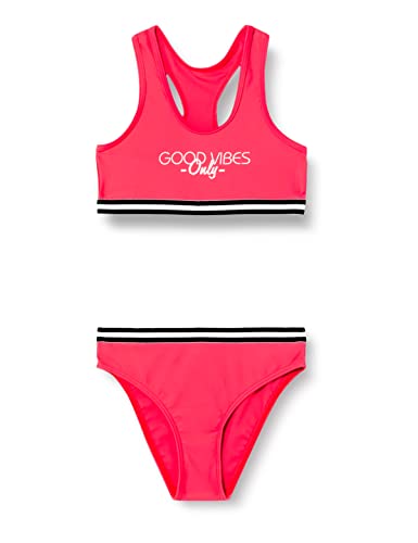 HAUTE PRESSION T9053 CO1 Conjuntos de Bikini, Corail Fonce, 10 años para Niñas