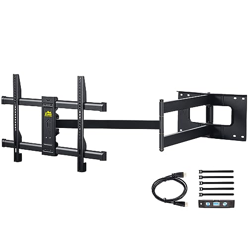 FORGING MOUNT超長アーム テレビ壁掛け金具 42-80型LCD/LED対応 壁掛けテレビ金具 109cmロングアーム 耐荷重50kg フルモーション式 前後&左右&上下多角度調節 VESA600x400mm 水平器/ケーブルタイ/壁プレートテンプレート/HDMIケーブル付き