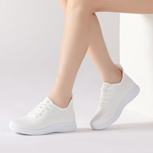 Image of Sneakers for Women Casual Lightweight Standing All Day Tennis Walking Shoes Black Non Slip Work Nursing Shoes