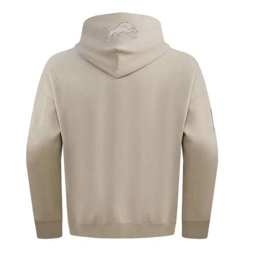 Pro Standard Mens NFL Detroit Lions Neutral Pull Over Hoodie Taupe M - Image 2