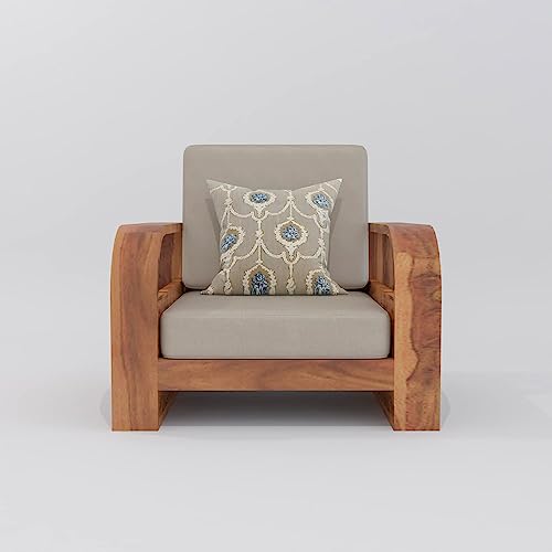 Image of Wooden 4 Seater Sofa Set for Living Room,3- to 4- Person Sofa Sets for Home, 3+1 Seater Sofa Sets for Home, Sheesham Wood (3+1 Seater,Honey)
