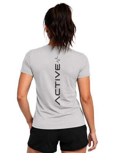Image of 3Colors Women's Active Dry Fit Sports Active T-Shirt | Quick Dry Gym Workout Tee | Athletic Running Training Top-Active Signal