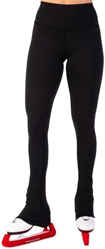CRS Cross Ice Skating Leggings. Black Over Skate Legging. High-Rise, Practice Pants for Figure Skater Girls and Women. (US, Alpha, Medium, Regular, Regular, Leggings, Black)