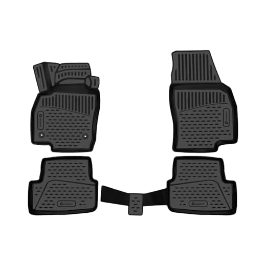 Element 3D Gummi Fussmatten passend für SEAT Arona ab 2017, SEAT Ibiza V ab 2017, Volkswagen Polo VI ab 2017, Volkswagen Taigo ab 2021 | hoher Rand, wasserdicht, rutschfest, geruchslos