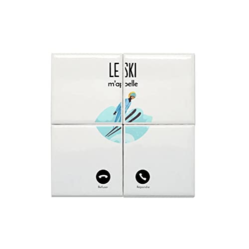 Carreaux céramique ski déco montagne 20x20 faïence murale rétro