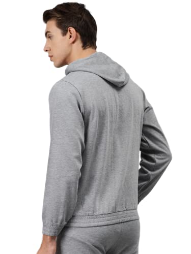 Image of Hubberholme Men's Cotton Blend Brand Printed Hooded Sweatshirt