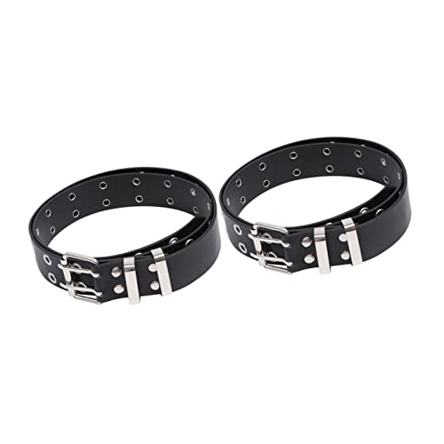 SOIMISS 2 Pçs Homens Rock Para Cinto De Couro Denteado Cintura Vintage Buracos Punk Homem Pu Simples