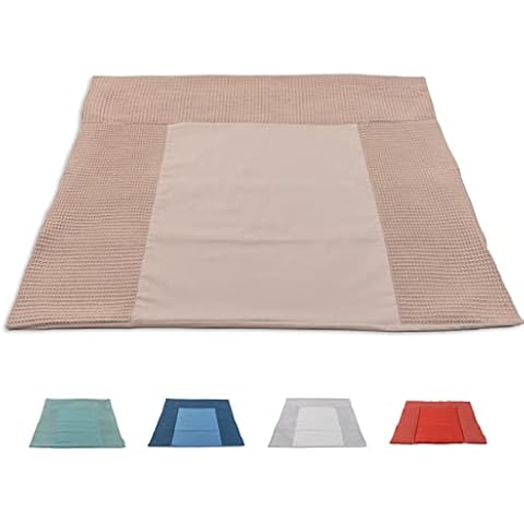 ULLENBOOM ® Wickelauflagenbezug 75x85 cm Sand (Made in EU) - abnehmbarer Bezug für Wickelauflage 85x75, Baby Überzug für Wickelunterlage aus Baumwolle, Wickelbezug für Wickeltisch Cover