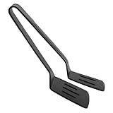VICASKY Silikon Pfannenwender Zange Steak Clamp und Fischwender Spatel Küchenhelfer Hitzebeständig Bpa Frei Vielseitig zum Grillen Braten und Wenden von Fisch und Fleisch