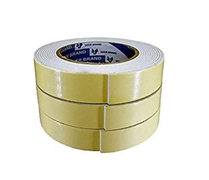 DSR Set of 3 Double Sided Self Adhesive Acrylic Foam Mounting Tape for Wall,Craft, Furniture, Paper, Hooks,Sheet