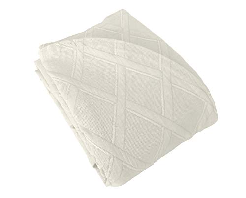 Europa Fine Linens Evora Matelasse Bedding, Bedspread Queen Size 102-Inch by 120-Inch, Ivory