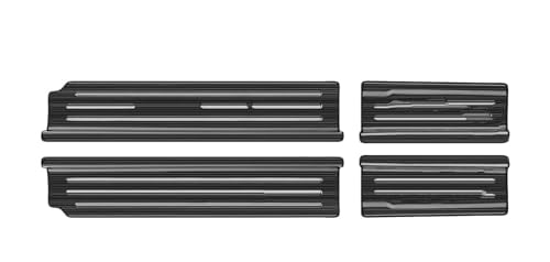 Seuils de porte acier inoxydable Jeep Wrangler JL : revêtement carbone antidérapant x4