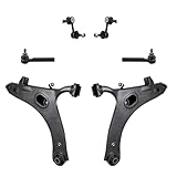TRQ Front Steering & Suspension Kit Control Arm with Ball Joint Sway Bar Stabilizer Link Tie Rod Compatible with 2009-2013 Subaru Forester 2011-2014 Impreza