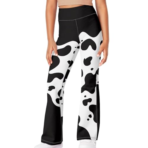 Cow Yoga Pants for Girls 5-14 Lovely Flare Leggings for Girls Bell Bottoms