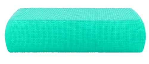 Image of Casa Copenhagen, Egyptian Cotton - Waffle Terry Towel 4 Piece 100% Cotton Large Bath Towel Set - Aqua Blue