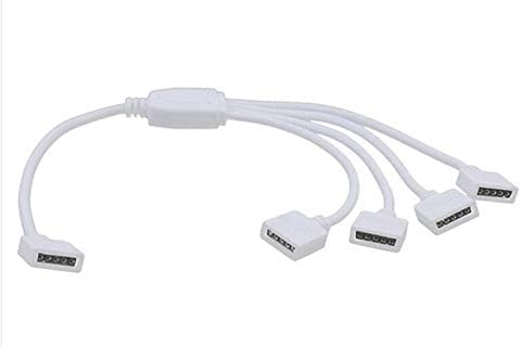 Davitu Electrical Equipments Supplies - 100PCS/lot 5 pin RGBW Connector Cable 1 TO 2,3,4 Splitter female extension wire 5PIN For RGBW RGBWW LED Strip Light - (Color: 1 TO 2)