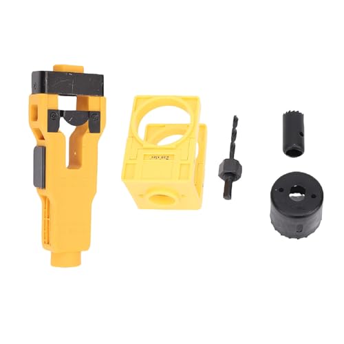Luocute Herramienta de Embutir para Pestillo de Puerta, Kit de Instalación de Cerradura de Puerta para una Instalación Profesional Limpia con Plantilla de Guía, Se Adapta a Puertas de